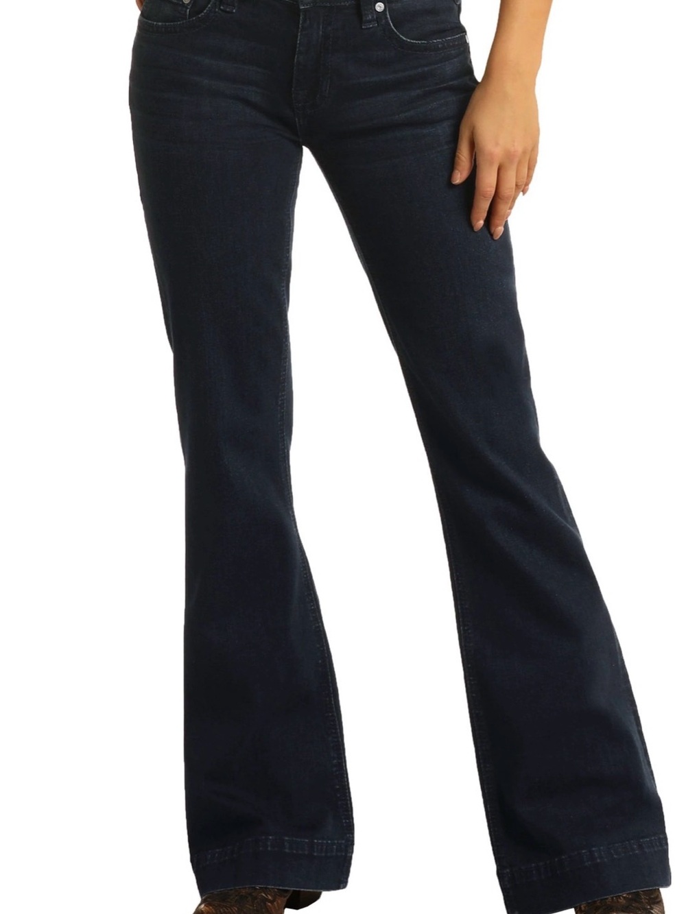 High-Rise Flare Jeans in Dark Indigo